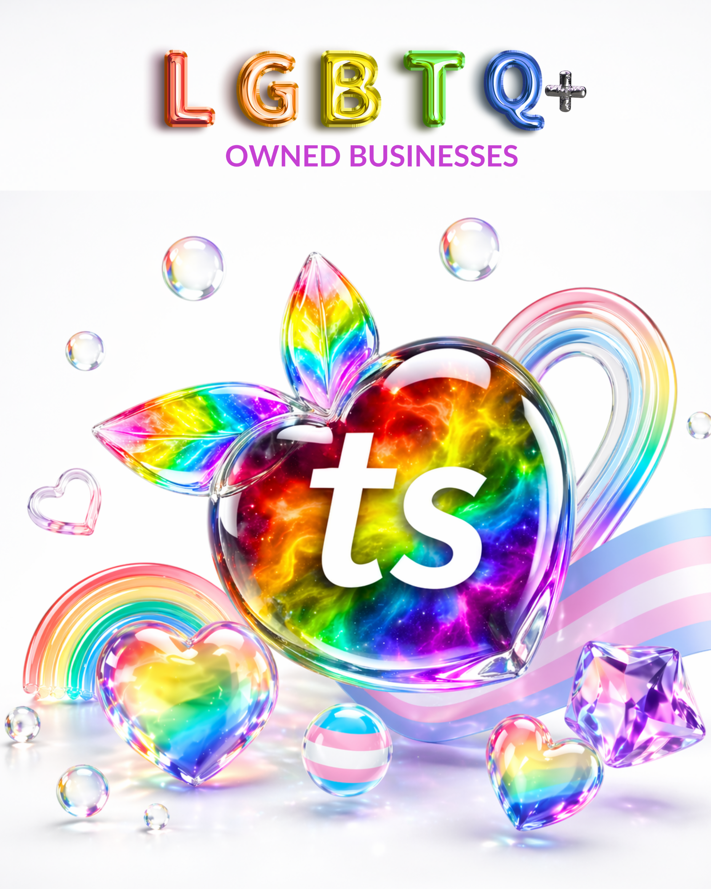 Illustrazione di attività LGBTQ+ con il simbolo colorato di tsgabrielle®