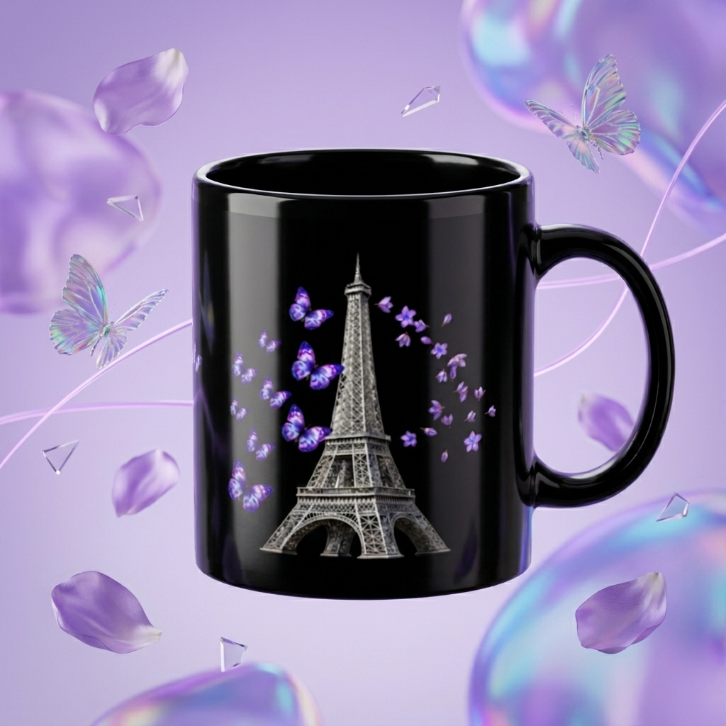 tsgabrielle® • Parigi - La Torre Eiffel • Tazza Lucida • Nero • Ceramica • 2 Taglie - View 5