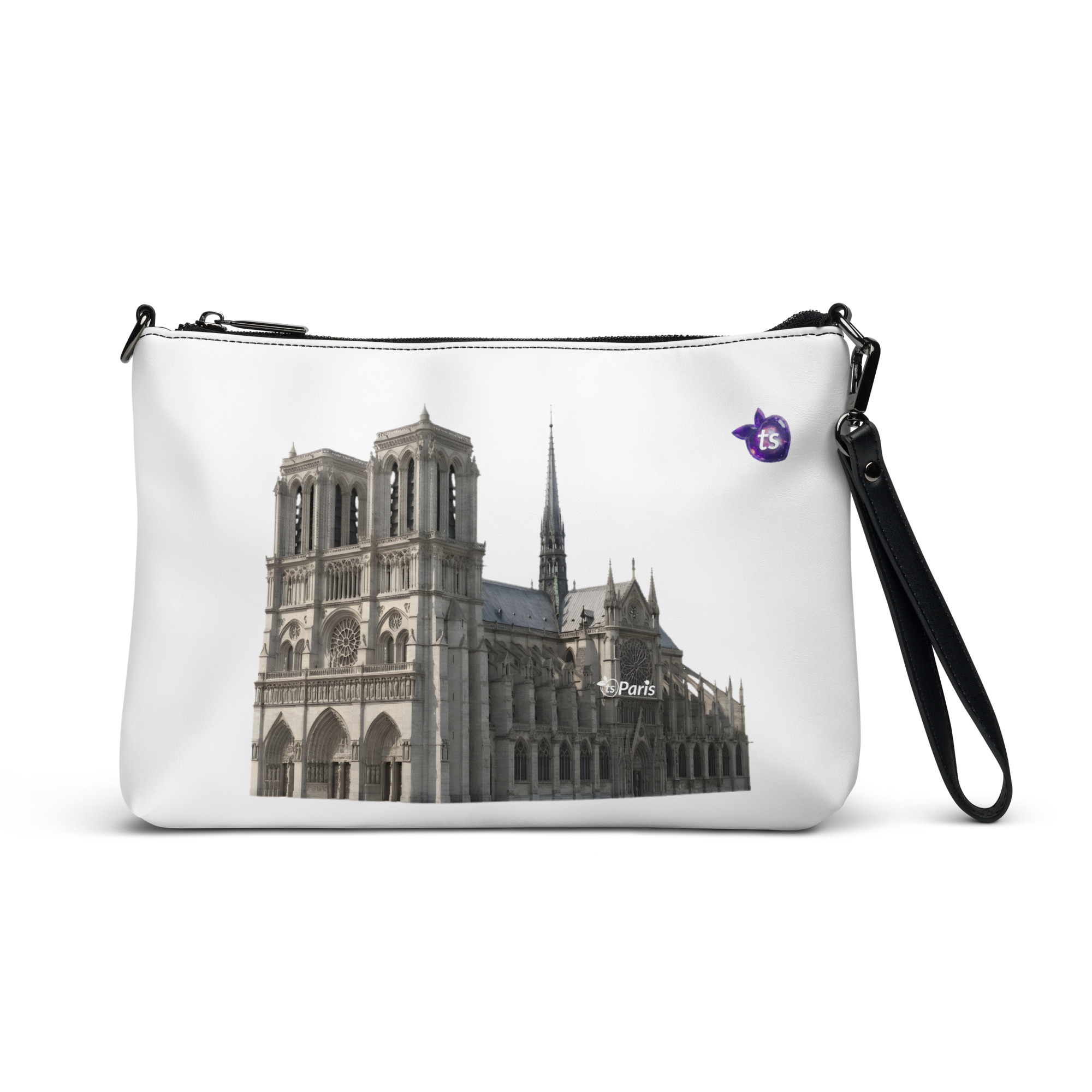 tsgabrielle® • Parigi - Cattedrale di Notre-Dame • Borsa a tracollina • Bianco • 28 × 20 cm