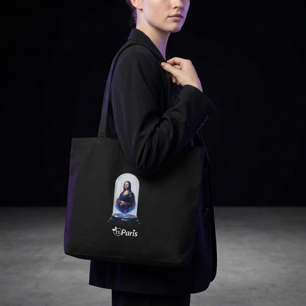 tsgabrielle® • Parigi - Da Vinci • Large Tote Bag • Nero • Cotone Organico - View 8