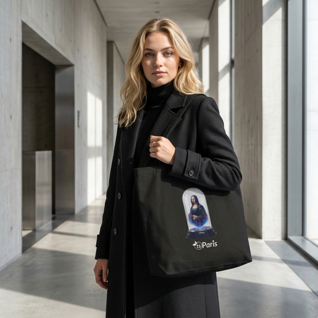 tsgabrielle® • Parigi - Da Vinci • Large Tote Bag • Nero • Cotone Organico - View 7
