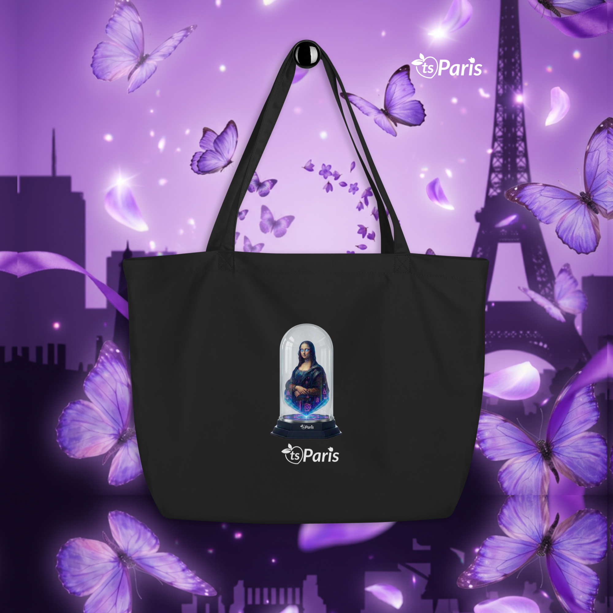 tsgabrielle® • Parigi - Da Vinci • Large Tote Bag • Nero • Cotone Organico