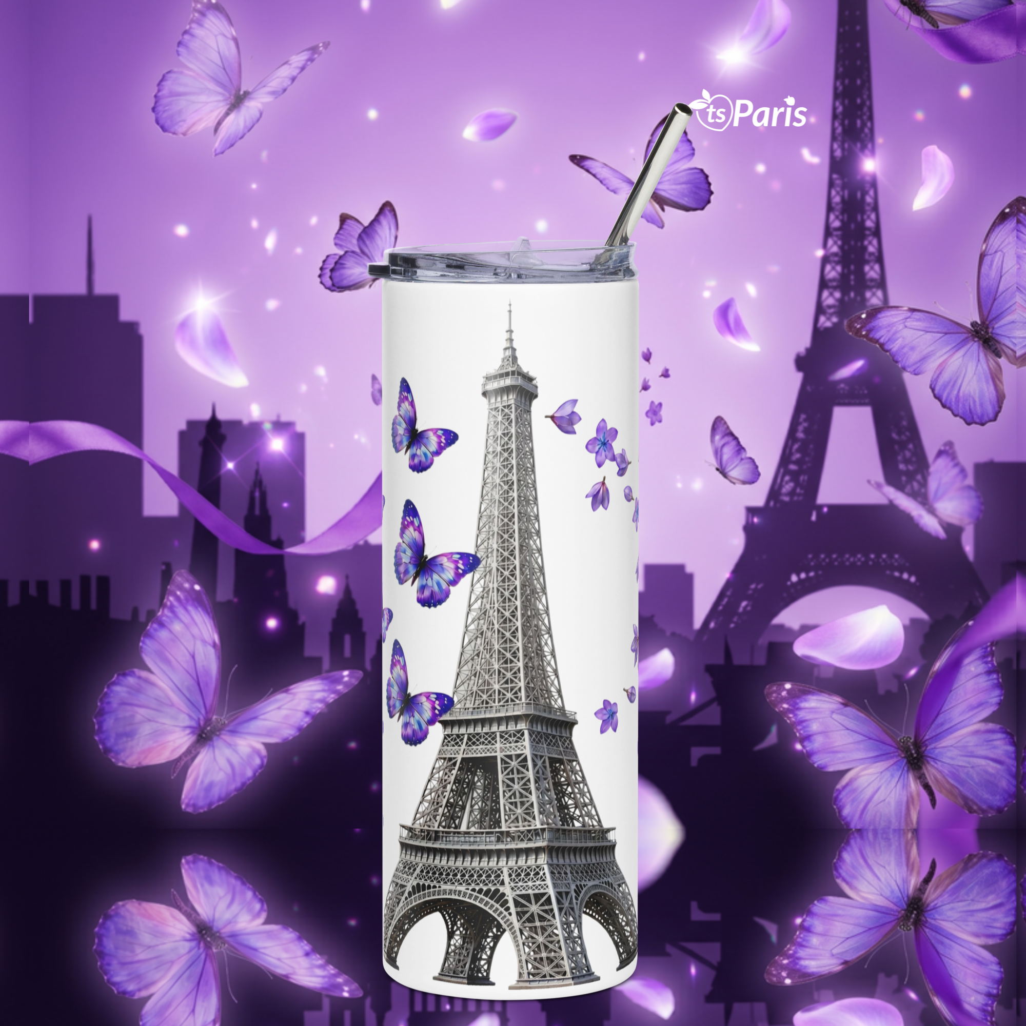 tsgabrielle® • Casa & Arredo • Paris - La Tour Eiffel • Tumbler • Acciaio inox • Bianco • 20 oz - View 10
