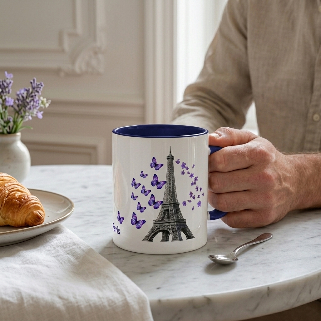 tsgabrielle® • Parigi - La Torre Eiffel • Tazza con colore interno • Ceramica • 325 ml - View 7