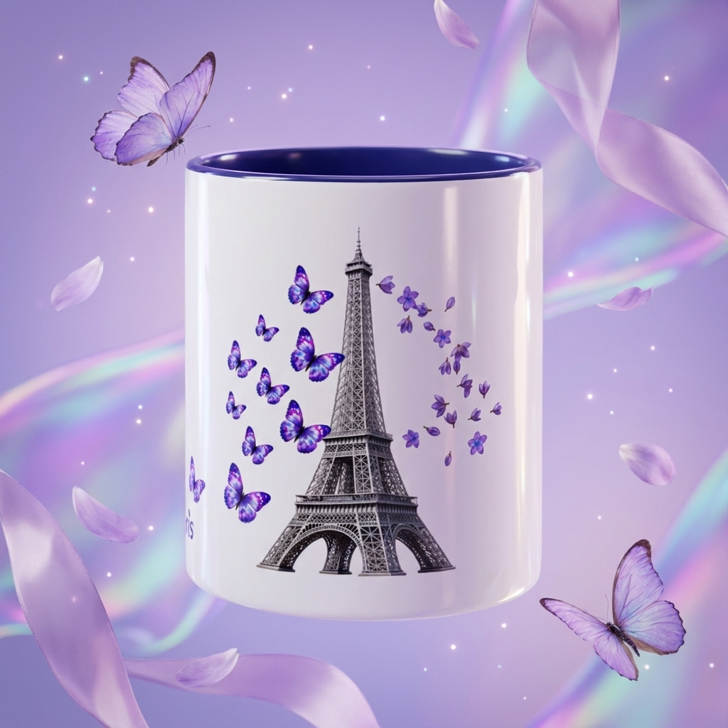 tsgabrielle® • Parigi - La Torre Eiffel • Tazza con colore interno • Ceramica • 325 ml - View 6