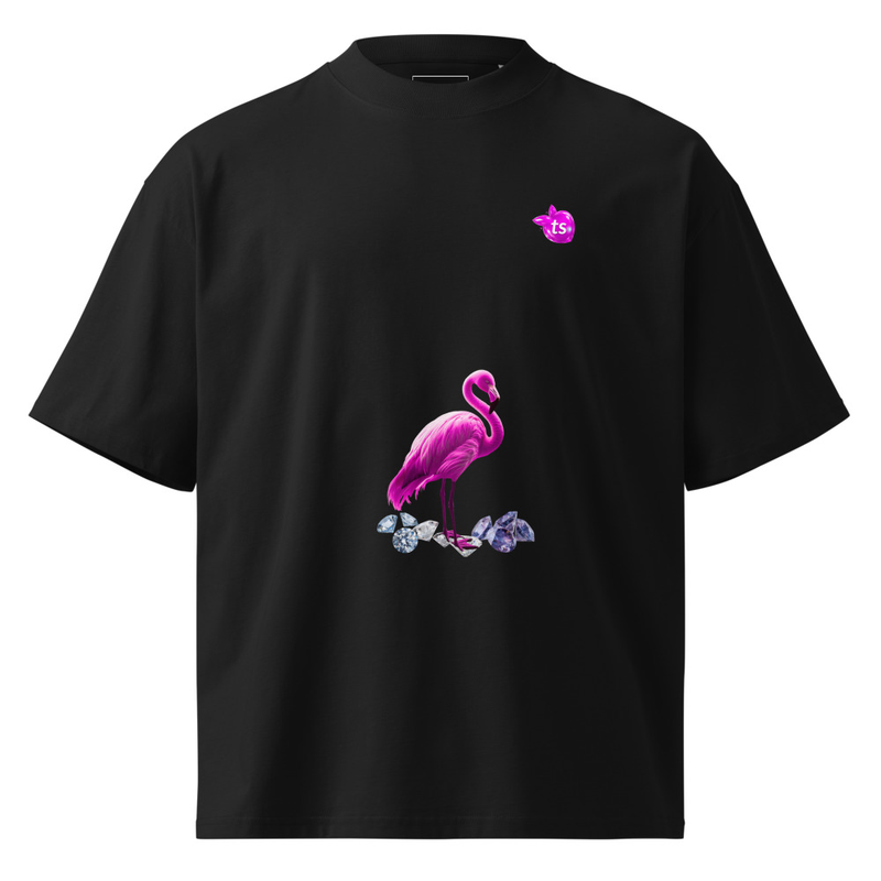 tsgabrielle® • Per Lui • Flamant Rose • Maglione Oversize Collo Alto • Nero • Cotone Biologico