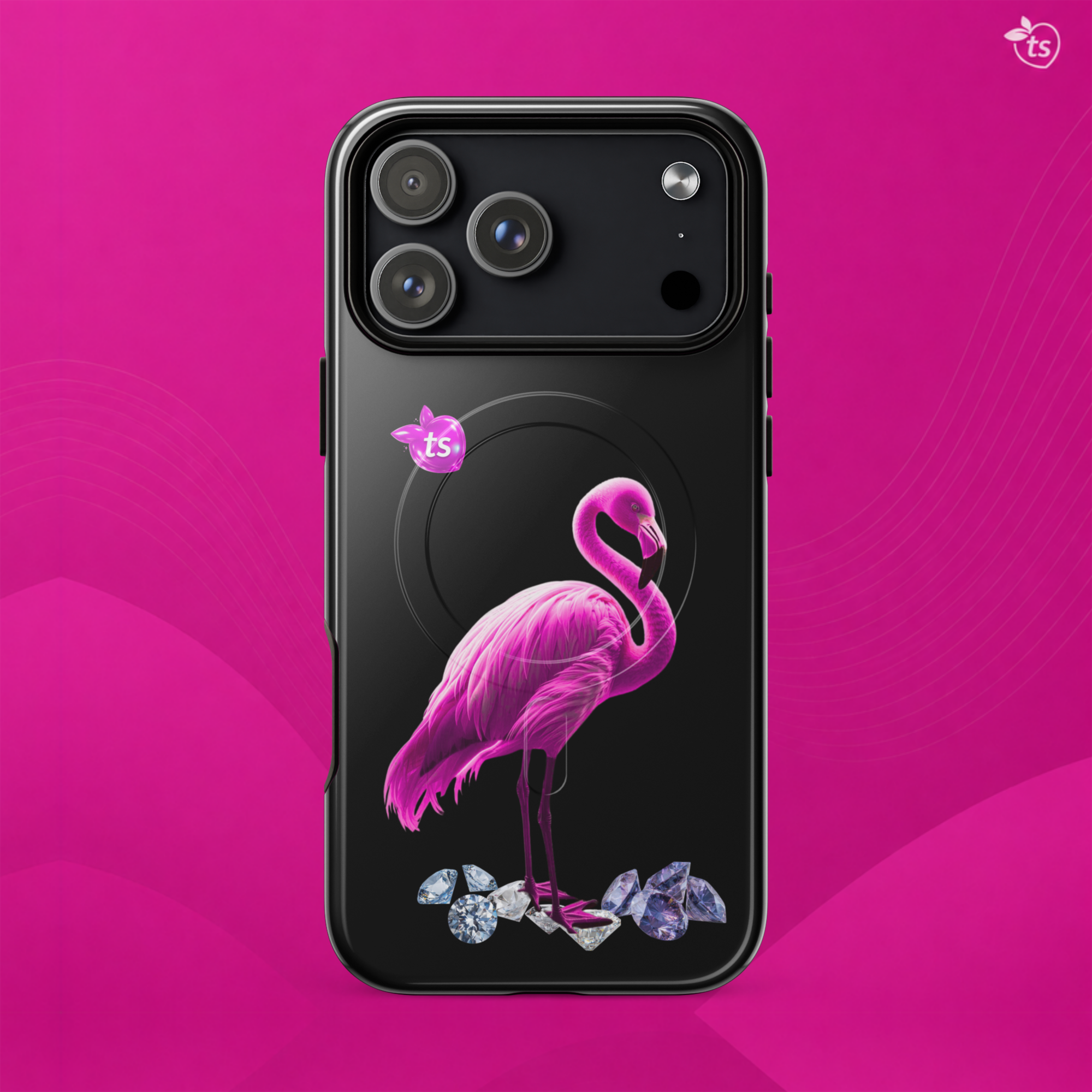 tsgabrielle® • Flamant Rosa • Custodia Resistente Compatibile con iPhone® • MagSafe® • Ultimi Modelli