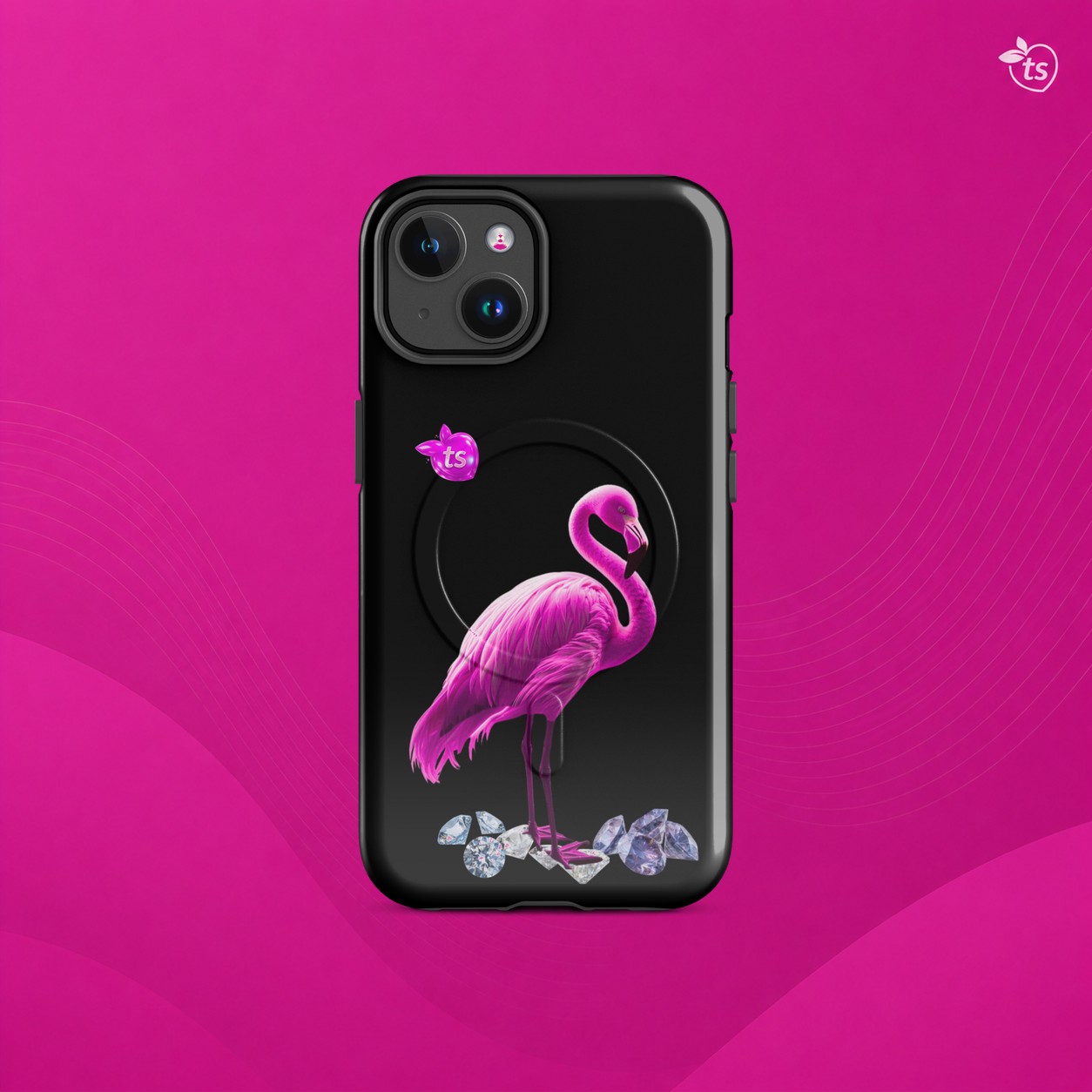 tsgabrielle® • Flamant Rose • custodia resistente compatibile con iPhone® • MagSafe® • modelli recenti