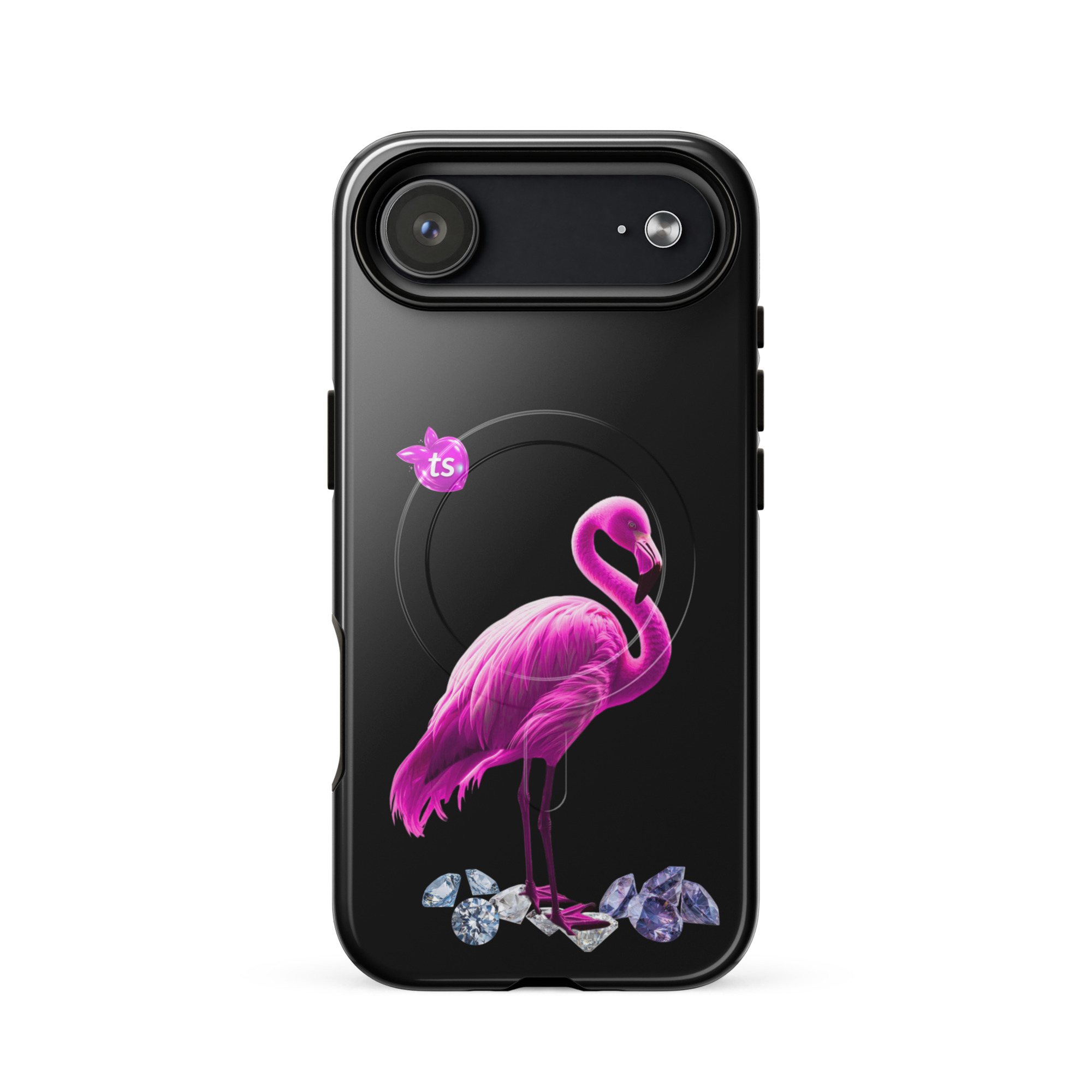 Flamant Rose MagSafe tough case iPhone 17 Air, front view on white background