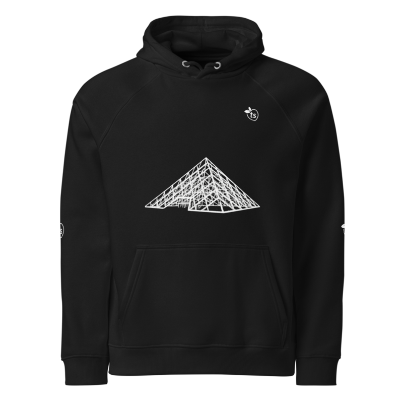 tsgabrielle® • Per Lui • Parigi - La Piramide del Louvre • Felpa Eco Raglan • Nero
