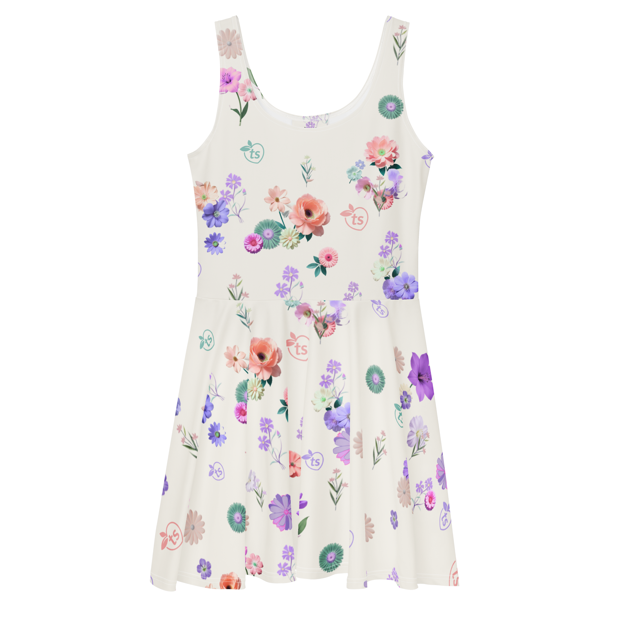 tsgabrielle® • Per Lei • TransFLOWer™ • Vestito Skater • Bianco