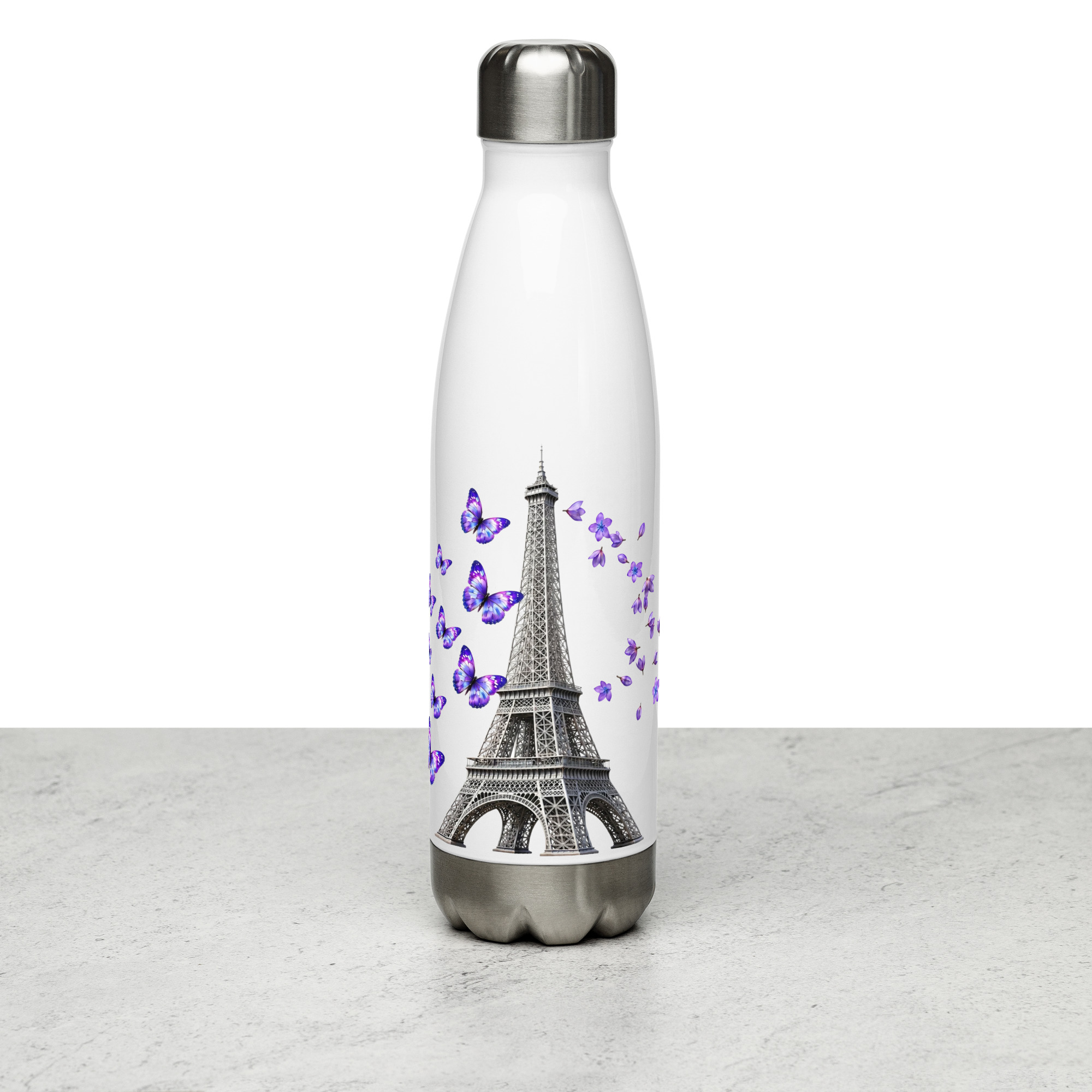 tsgabrielle® • Parigi - La Torre Eiffel • Borraccia • Bianca • Acciaio Inossidabile • 500 ml - View 7