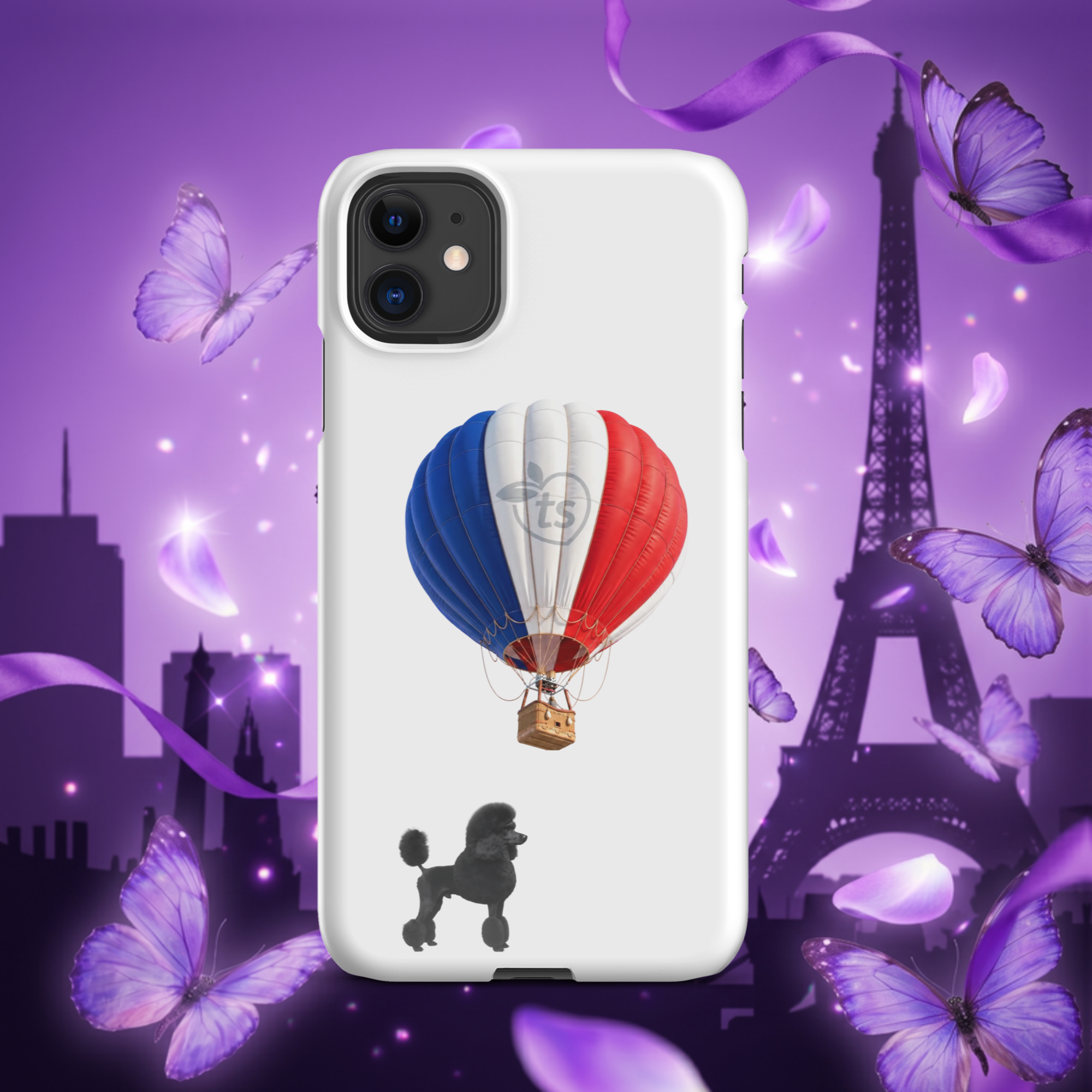 tsgabrielle® • Parigi - Le Chien • Custodia Snap compatibile con iPhone® • Bianco • Ultimi modelli