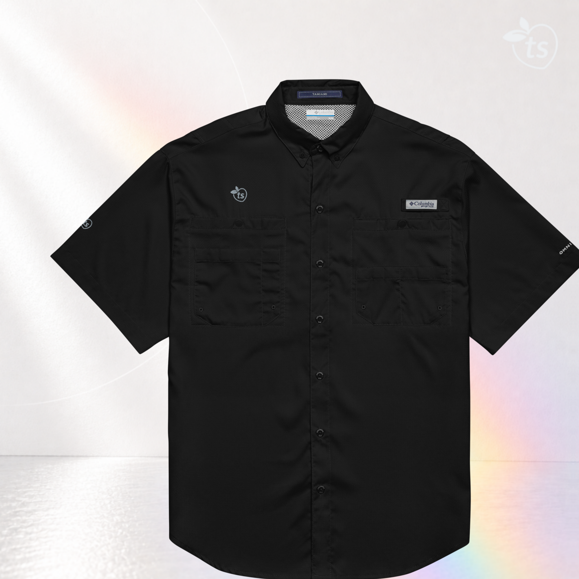 Columbia® by tsgabrielle® • Uomo • Camicia button-down a maniche corte • Colori scuri