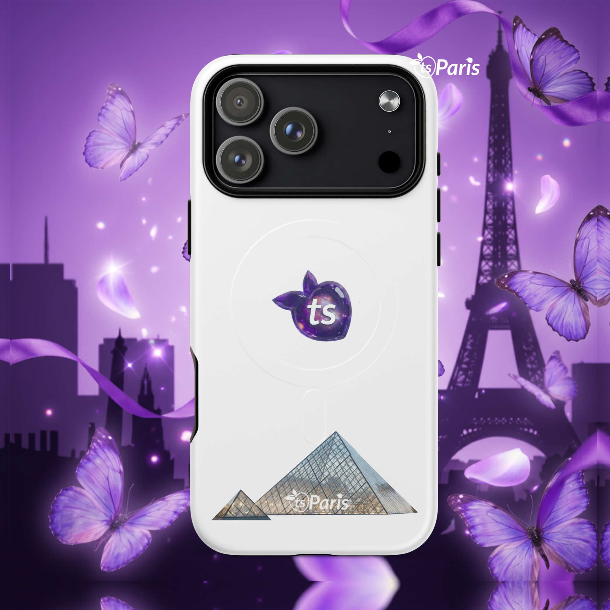 tsgabrielle® • Parigi - La Piramide del Louvre • Custodia Resistente • MagSafe® • Compatibile con iPhone® • Ultimi Modelli