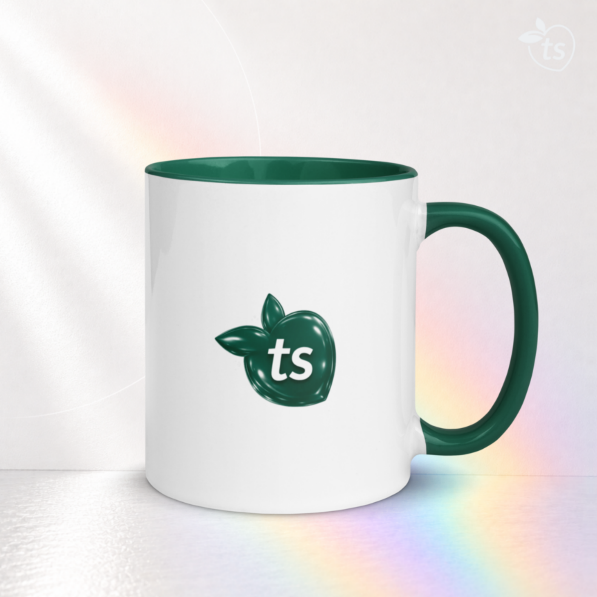 tsgabrielle® • Tazza con interno Color Verde Scuro • Ceramica • 2 Taglie