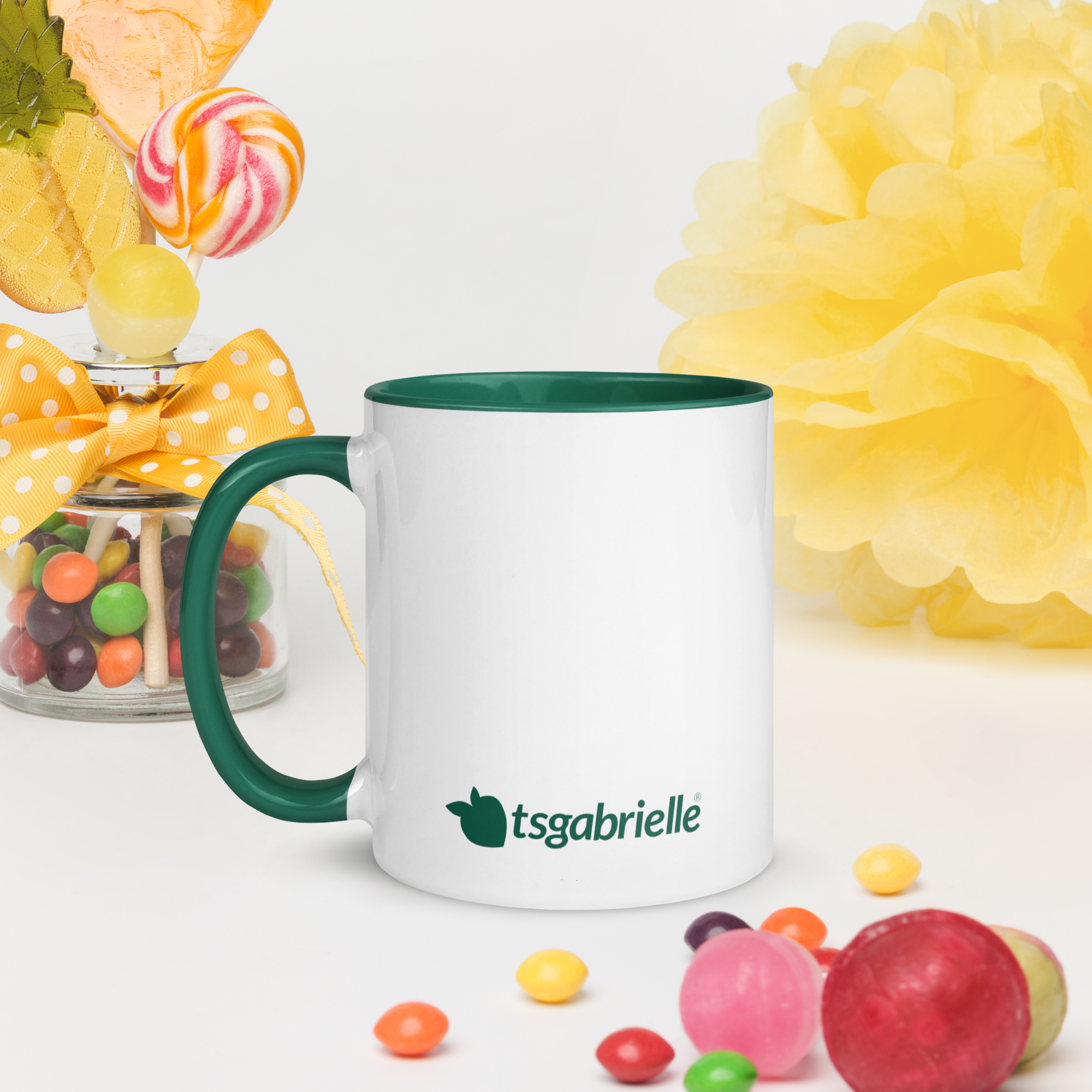 tsgabrielle® • Tazza con interno Color Verde Scuro • Ceramica • 2 Taglie - View 10