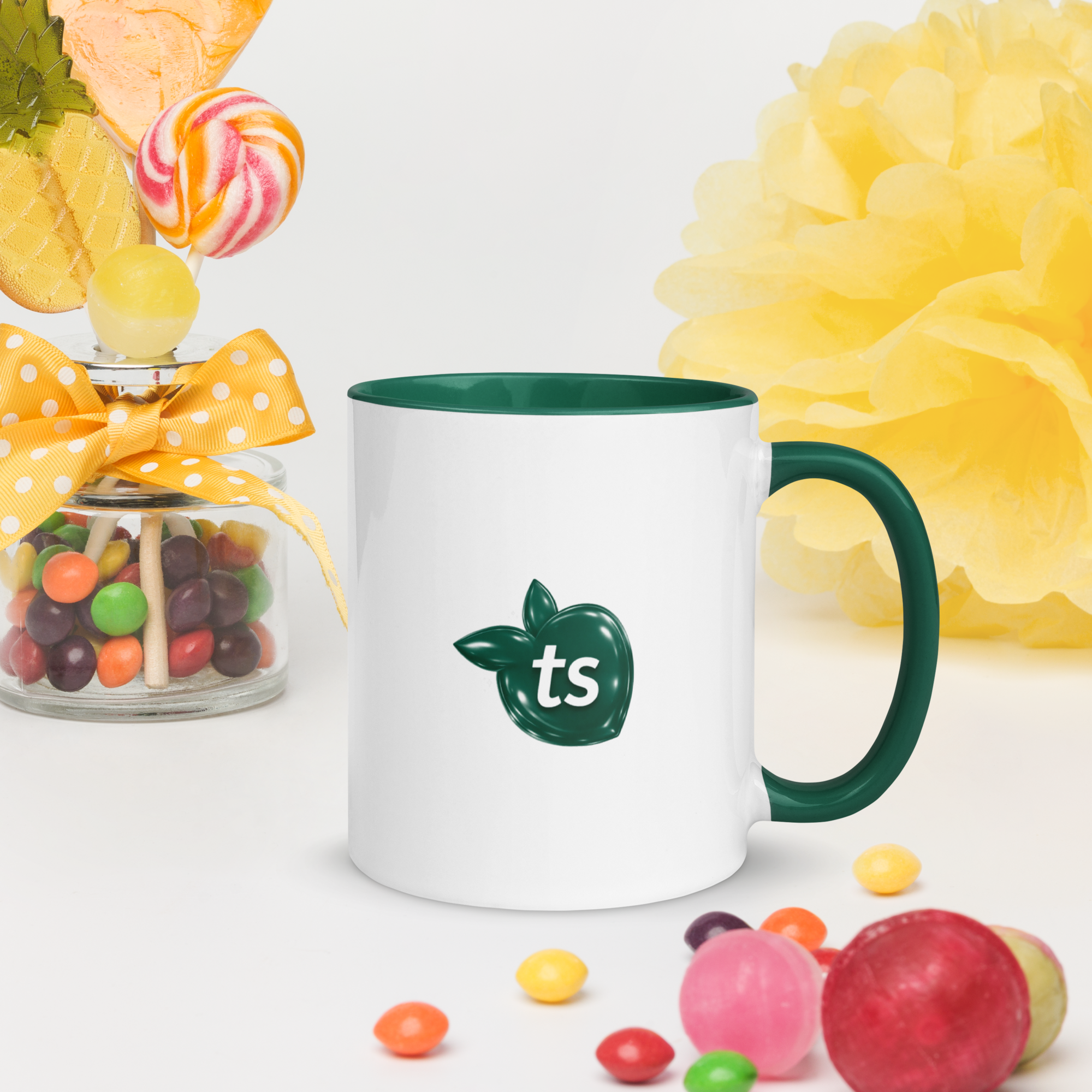 tsgabrielle® • Tazza con interno Color Verde Scuro • Ceramica • 2 Taglie - View 9