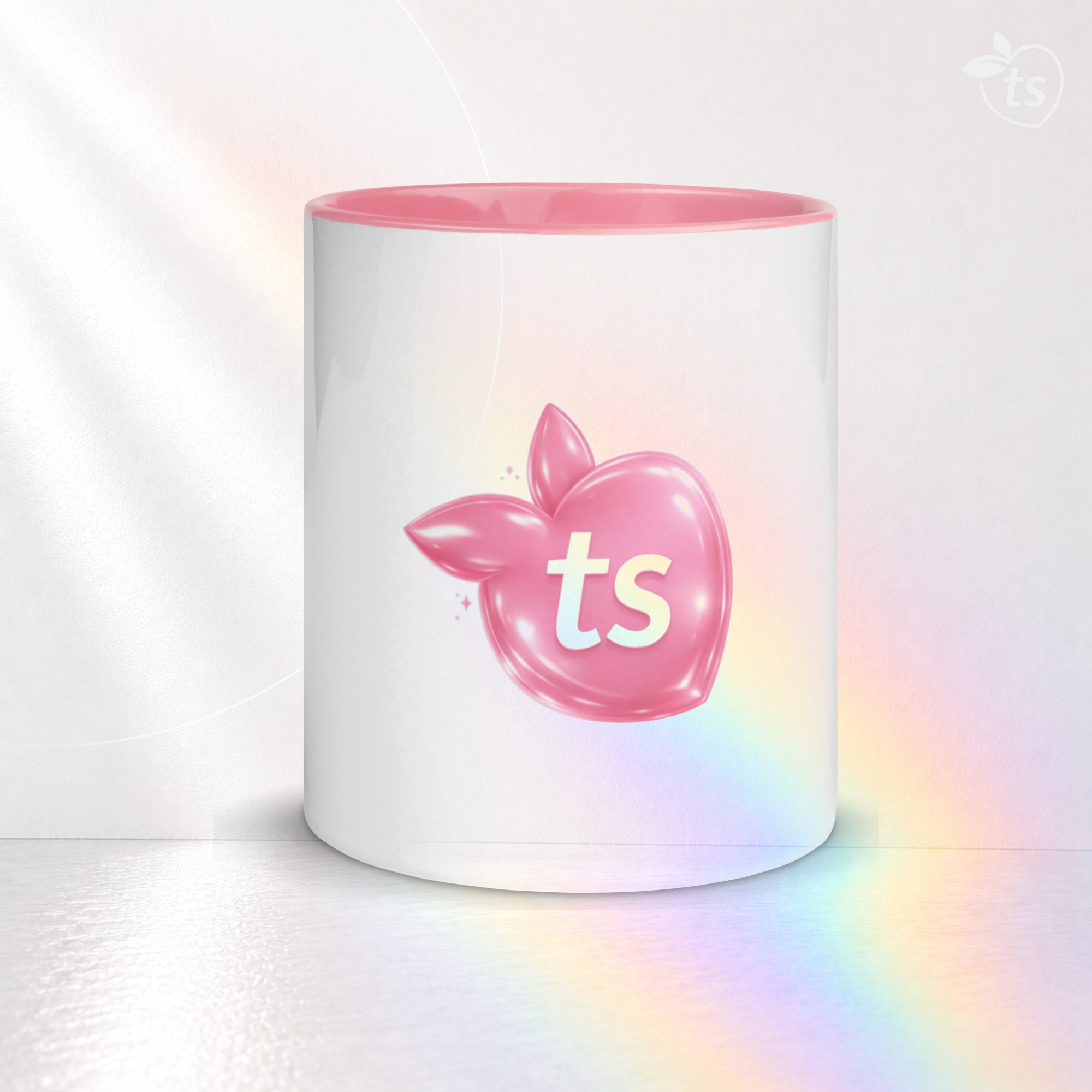 tsgabrielle® • Tazza con interno rosa • Ceramica • 11 oz